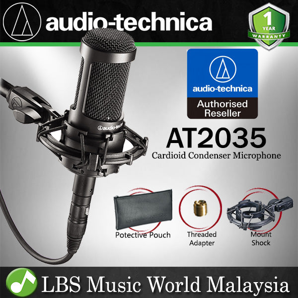 Audio Technica AT2035 Cardiod Condenser Microphone Basic Package Mic Only (AT 2035)