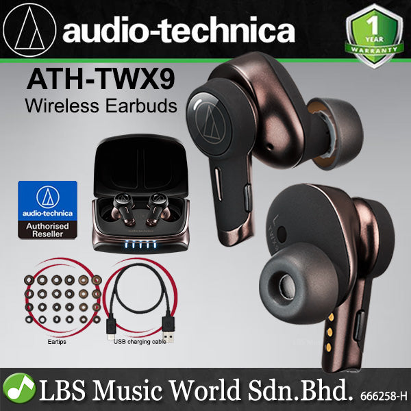 Audio Technica ATH-TWX9 True Wireless Earphones with Bluetooth Earbuds (ATH TWX9)