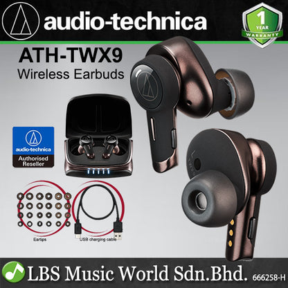Audio Technica ATH-TWX9 True Wireless Earphones with Bluetooth Earbuds (ATH TWX9)