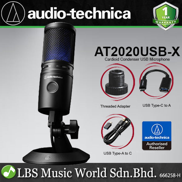 Audio Technica AT2020USB-X Cardioid Condenser USB Microphone with AT8702 Mic Stand (AT2020USB X)