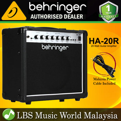 Behringer HA-20R 20 Watt Combo Amp Guitar Amplifier with VTC Tube Modelling, Reverb and 8 Inch Bugera Speaker (HA20R HA20 R)