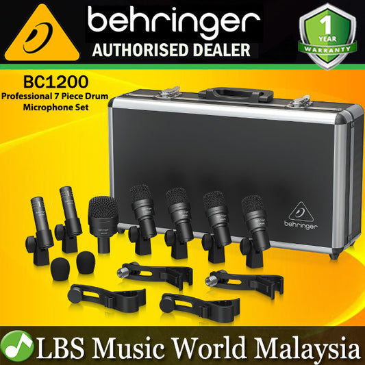 Behringer BC1200 Professional 7 Piece Drum Microphone Set with 4 Tom or Snare, 2 Cymbal, and Kick Mic (BC 1200)