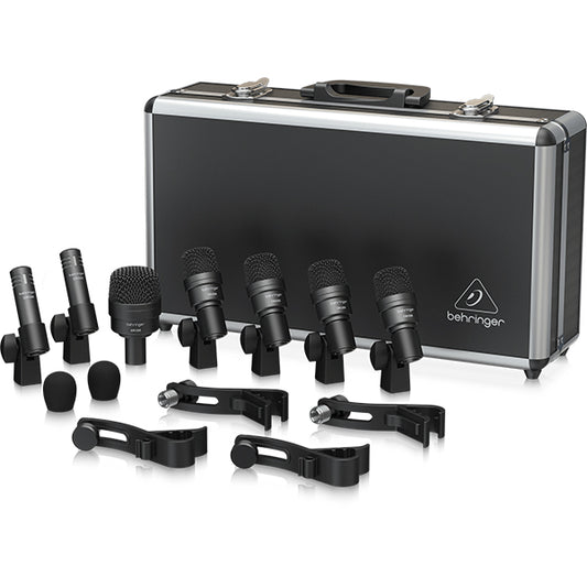 Behringer BC1200 Professional 7 Piece Drum Microphone Set with 4 Tom or Snare, 2 Cymbal, and Kick Mic (BC 1200)
