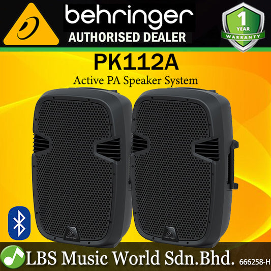 Behringer PK112A 600 Watt 12 Inch Active PA Speaker System with Bluetooth (PK 112A PK-112A)