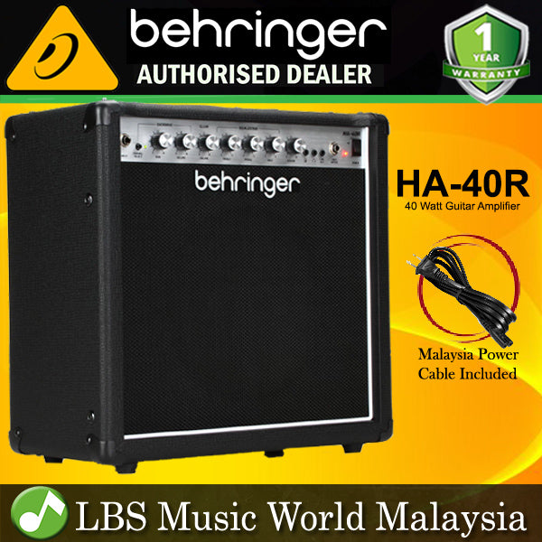 Behringer HA-40R 40 Watt Combo Amp Guitar Amplifier Speaker with VTC Tube Modeling, Reverb and 10" Bugera Speaker (HA40R HA 40R)