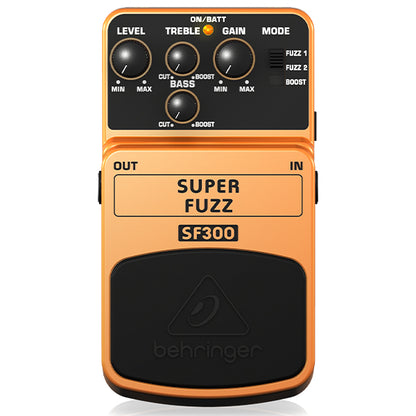 Behringer SF300 Super Fuzz Distortion Guitar Effects Pedal with Level, Fuzz, Bass, and Treble Controls (SF 300)