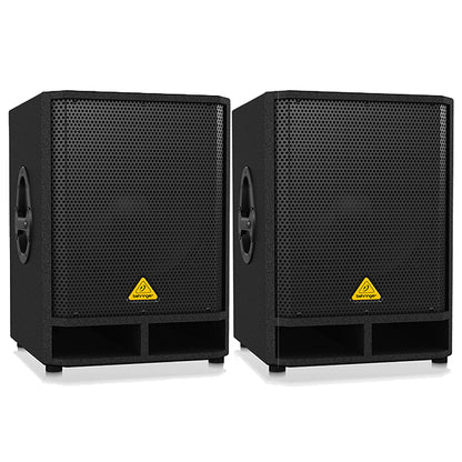Behringer VQ1500D Professional Active 500 Watt 15" PA Subwoofer Pair (VQ 1500D VQ-1500D)