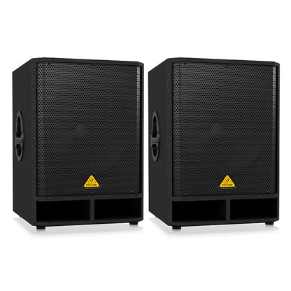 Behringer VQ1800D Professional Active 500 Watt 18" PA Subwoofer Pair (VQ 1800D VQ-1800D)