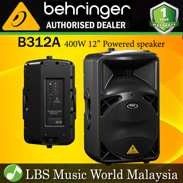 Behringer B312A 400W 12 Inch 2 Way Powered PA Speaker (B 312A) (Clearance) (LAST STOCK)