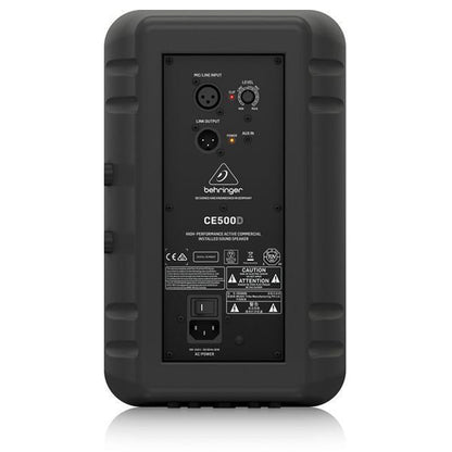 Behringer CE500D Active 100 Watt Commercial Installed Sound Speaker with Wall Mount Pair (CE 500D)
