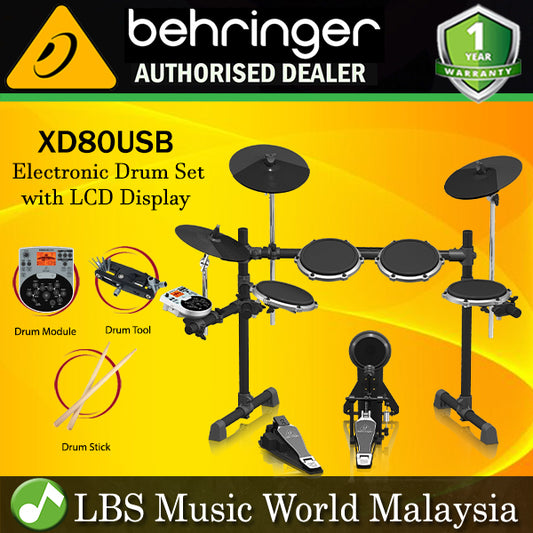 Behringer XD-80USB 8 Piece Digital Electronic Drum Set with LCD Display (XD 80USB XD80USB)