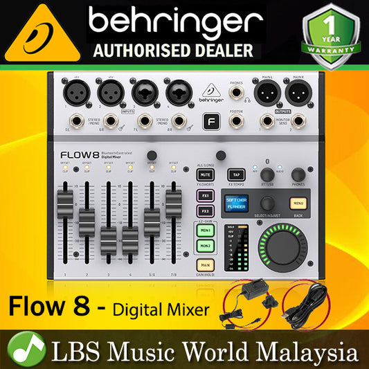 Behringer FLOW 8 Channel Digital Mixer and 10 X 2 USB Audio Interface with Bluetooth and Remote Control App