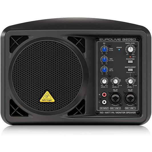 Behringer Eurolive B205D 150W 5.25 inch Powered Monitor Speaker with 3 Channel Mixer
