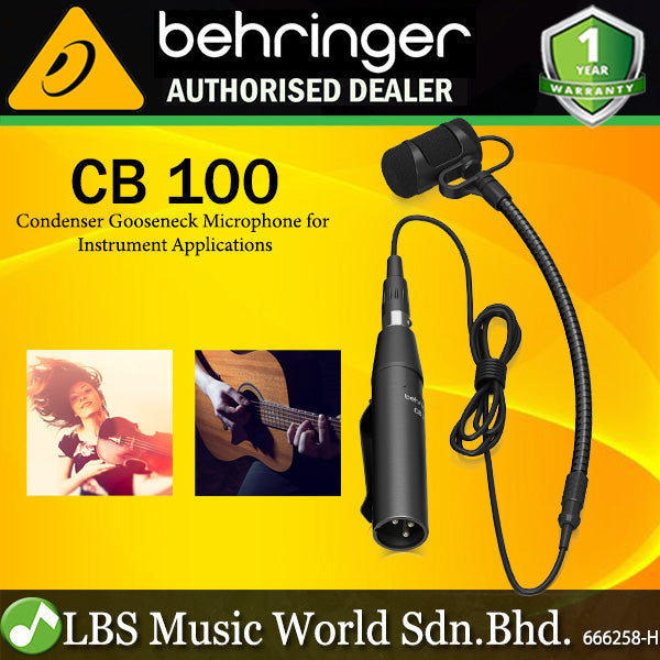 Behringer CB 100 Gooseneck Condenser Instrument Microphone for Music Equipment Mic (CB100)