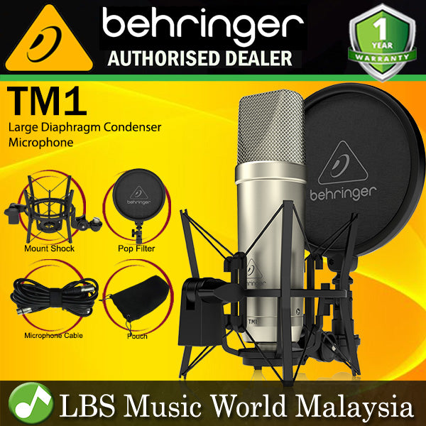 Behringer TM1 Complete Microphone Recording Package with Large diaphragm Condenser Mic, Mount Shock and Pop Filter (TM-1)