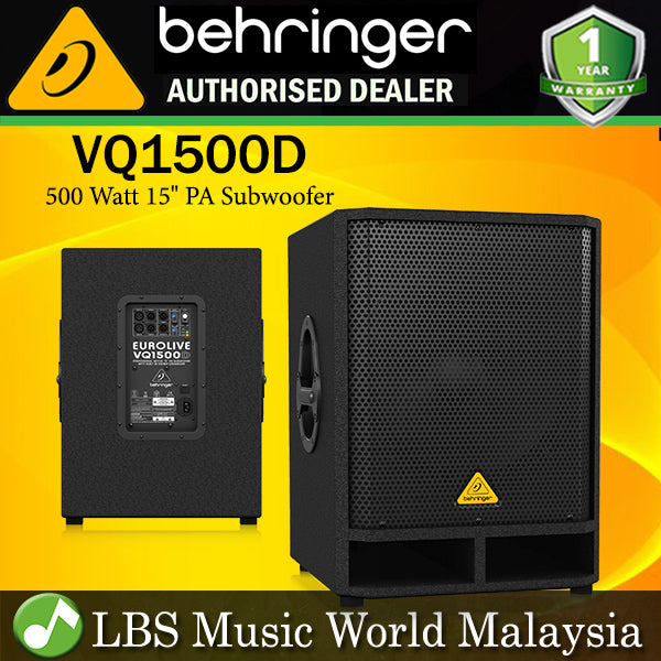 Behringer VQ1500D Professional Active 500 Watt 15" PA Subwoofer (VQ 1500D VQ-1500D)
