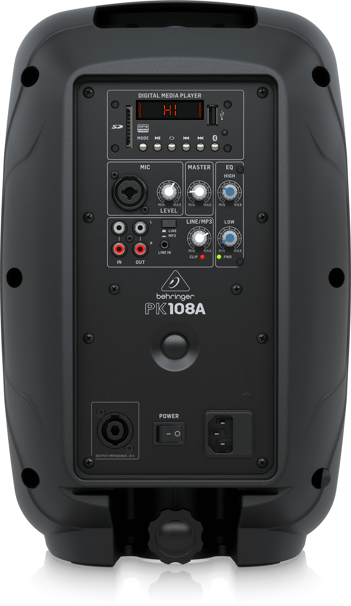 Behringer PK108A 250 Watt Active 8 Inch PA Speaker System with Bluetooth (PK 108A PK-108A)