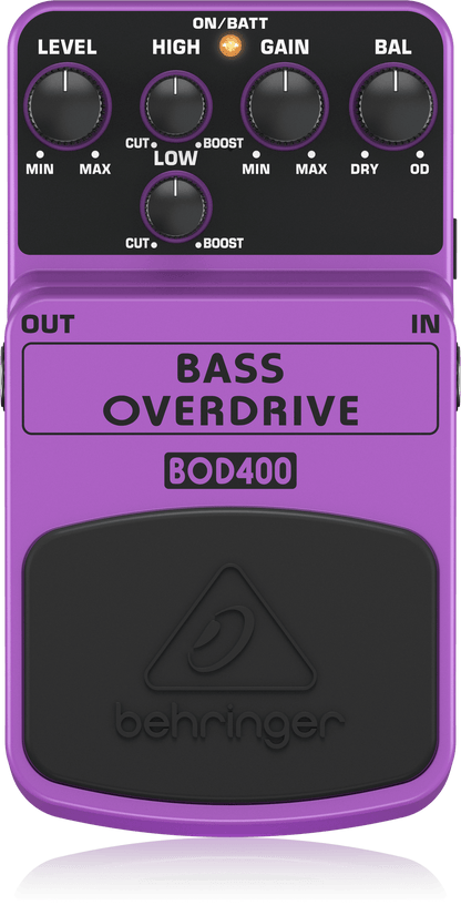 Behringer BOD400 Bass Overdrive Effect Pedal For Electric Bass Guitar (BOD-400 BOD 400)