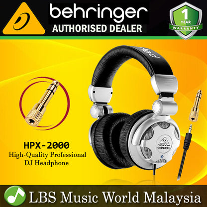 Behringer HPX-2000 DJ Close Circumaural Headphones with Collapsible Design (HPX2000 HPX 2000)
