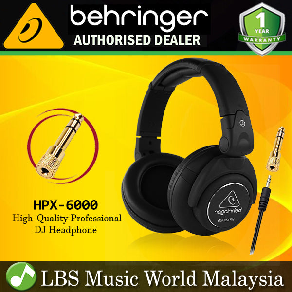 Behringer HPX-6000 Professional DJ Closed Circumaural Headphones (HPX6000 HPX 6000)