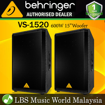 Behringer VS-1520 High Performance 600W 15" Woofer Speaker and Electro Dynamic  Driver Pair (VS1520 VS 1520)
