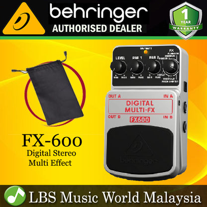 Behringer FX-600 Digital Stereo Multi Effect Effects Pedal For Bass Guitar Keyboard (FX600 FX 600)