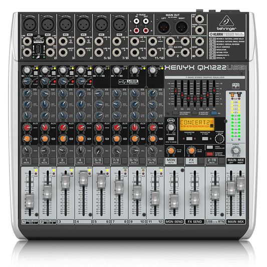 Behringer XENYX-QX1222USB Premium 16 Input Portable Mixer with USB Audio Interface (QX1222)