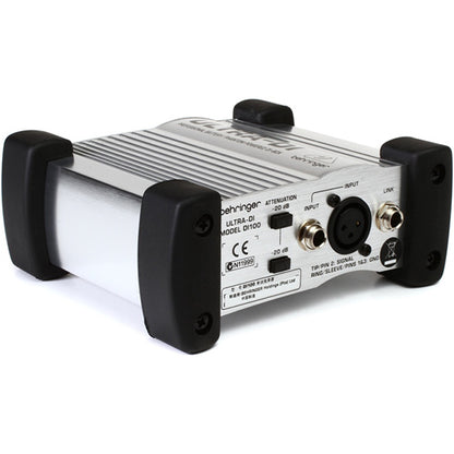 Behringer Ultra-DI DI-100 Professional Battery Phantom Powered DI Microphone Mic Direct Box with Switchable Input Attenuation (DI100 DI 100)