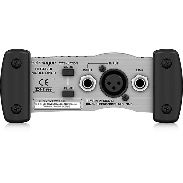 Behringer Ultra-DI DI-100 Professional Battery Phantom Powered DI Microphone Mic Direct Box with Switchable Input Attenuation (DI100 DI 100)