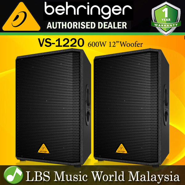 Behringer VS-1220 High Performance 600W Passive Speaker 12"Woofer Pair (VS1220 VS 1220)