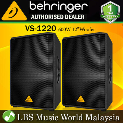 Behringer VS-1220 High Performance 600W Passive Speaker 12"Woofer Pair (VS1220 VS 1220)