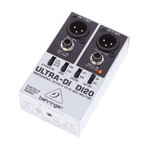 Behringer Ultra-DI DI 20 Professional Active 2 Channel DI Active Direct Box Splitter (DI20 DI-20)