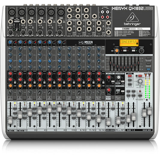 Behringer XENYX-QX1832USB Premium 18 Input Portable Mixer with USB Audio Interface (QX1832)
