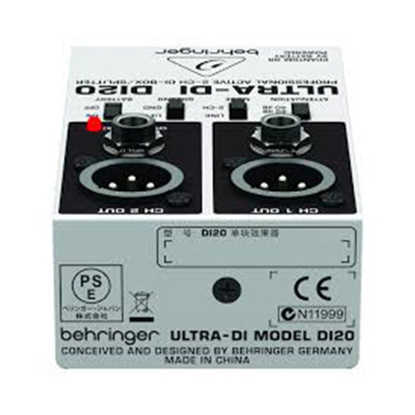 Behringer Ultra-DI DI 20 Professional Active 2 Channel DI Active Direct Box Splitter (DI20 DI-20)