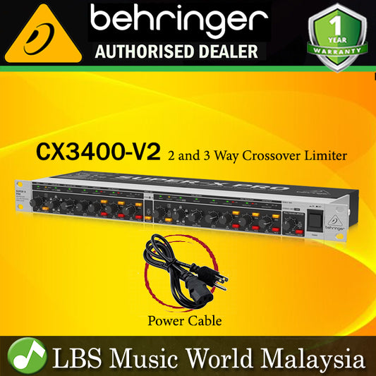Behringer CX3400-V2 High Precision Stereo 2 and 3 Way Mono 4 Way Crossover with Limiter (CX3400V2 CX-3400 CX3400 V2)