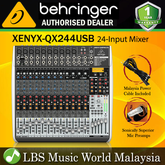 Behringer XENYX-QX2442USB Premium 24 Input Portable Mixer with USB Audio Interface (QX2442)