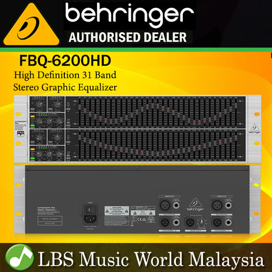Behringer FBQ-6200HD 2 High Definiton 31 Band Stereo Graphic Equalizer with FBQ (FBQ6200HD FBQ 6200HD FBQ6200 HD FBQ-6200)