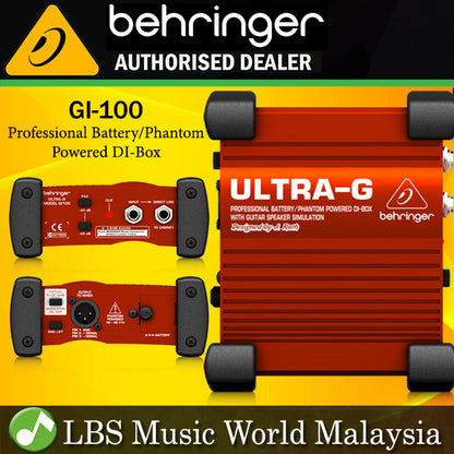 Behringer GI-100 Profesional Battery Phantom Powered DI Box with Guitar Speaker Emultion Direct Box (GI100 GI 100)