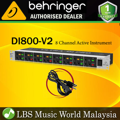 Behringer DI800-V2 Professional Phantom Powered 8 Channel Ultra-DI DI Pro Box (DI800V2 DI-800 DI800 V2)