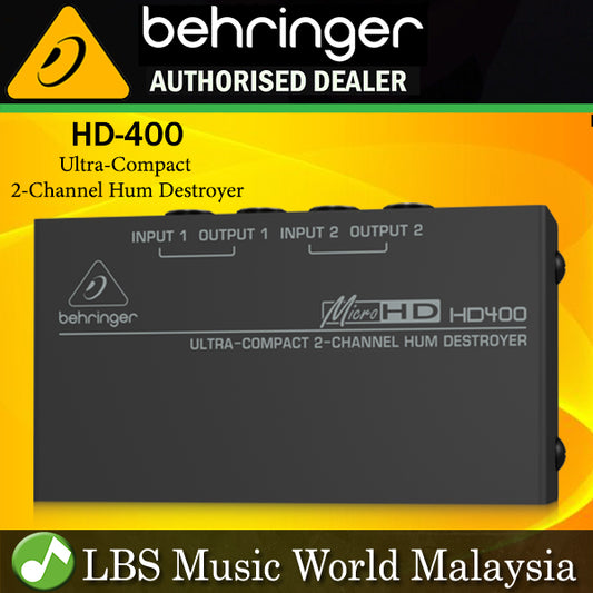 Behringer HD-400 MicroHD Ultra Compact 2 Channel Hum Eliminators Destroyer Direct Box (HD400 HD 400)