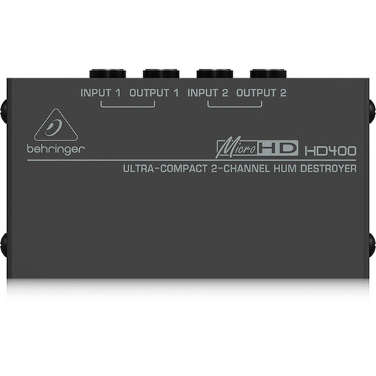 Behringer HD-400 MicroHD Ultra Compact 2 Channel Hum Eliminators Destroyer Direct Box (HD400 HD 400)