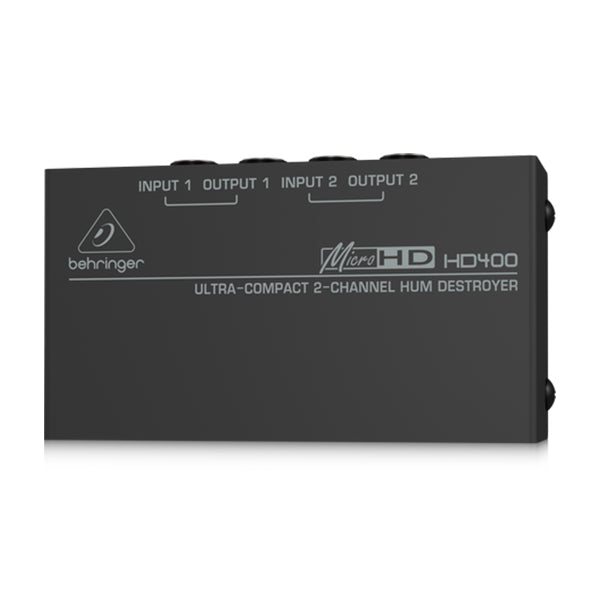 Behringer HD-400 MicroHD Ultra Compact 2 Channel Hum Eliminators Destroyer Direct Box (HD400 HD 400)