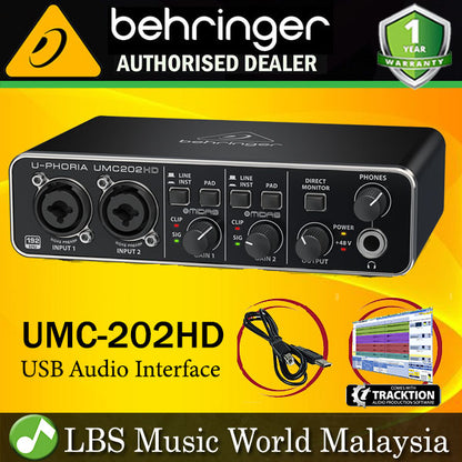 Behringer UMC-202HD 2 X 2 USB Audio Interface with MIDAS Mic Preamps (UMC202HD UMC 202HD)