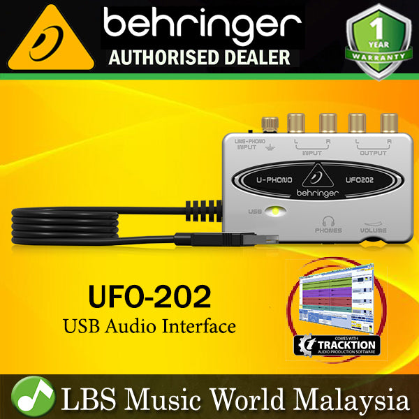 Behringer UFO-202 High-quality USB Audio Interface with Built-in Phono Preamp and Massive Software Package(UFO202 UFO 202)
