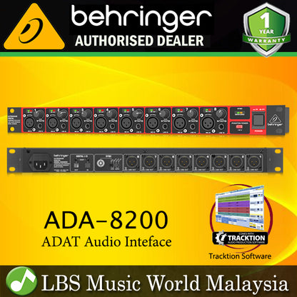 Behringer ADA-8200 8 in 8 Out ADAT Interface with MIDAS designed Mic Preamplifiers (ADA8200 ADA 8200)
