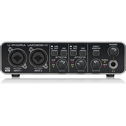 Behringer UMC-202HD 2 X 2 USB Audio Interface with MIDAS Mic Preamps (UMC202HD UMC 202HD)
