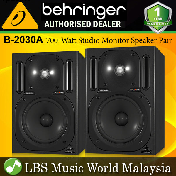 Behringer B-2030A 70W 2 Way 6 3/4" Woofer & 3/4" Dome Tweeter Powered Studio Monitor Speaker Spk Pair (B2030A)