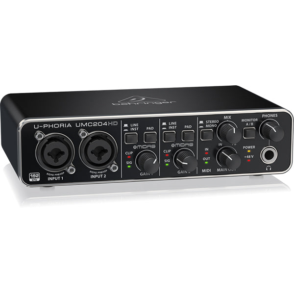Behringer UMC-204HD 2 X 4 USB Audio MIDI interface with MIDAS Mic Preamp (UMC204HD UM 204HD)