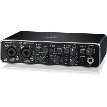 Behringer UMC-204HD 2 X 4 USB Audio MIDI interface with MIDAS Mic Preamp (UMC204HD UM 204HD)
