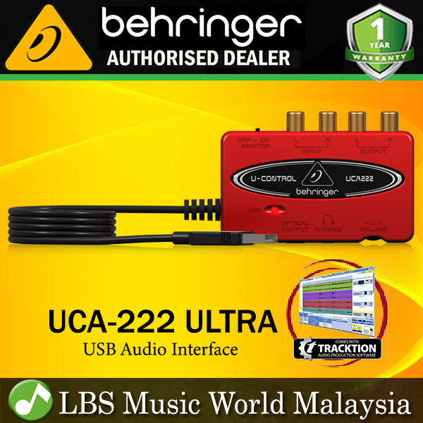 Behringer UCA-222 Ultra Low Latency 2 In 2 Out USB Audio Interface (UCA222 UCA 222)